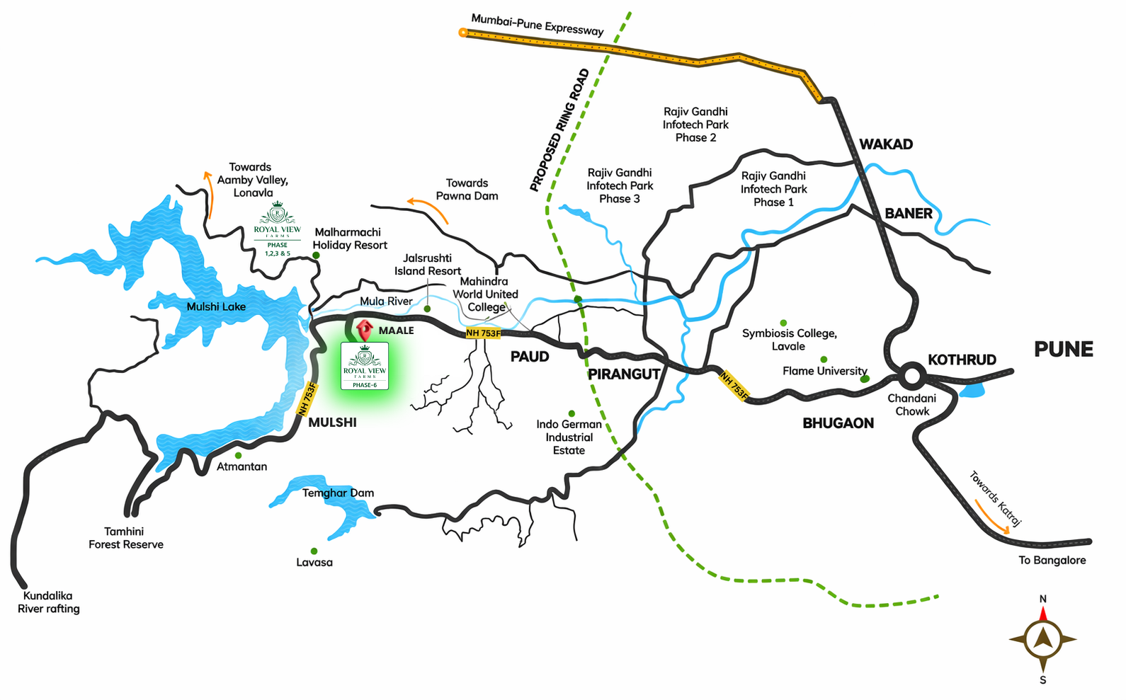 Royal View Farms Phase 6 Direction Map